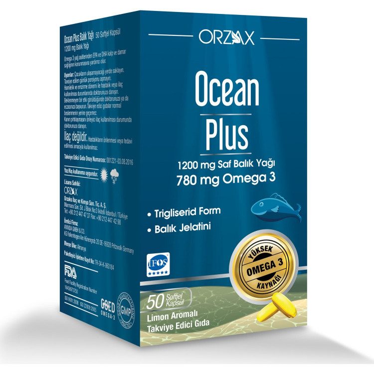 ORZAX Ocean Plus 780 мг Omega 3 50 софтгель капс ORZAX Ocean Plus 780 мг Omega 3 50 софтгель капс