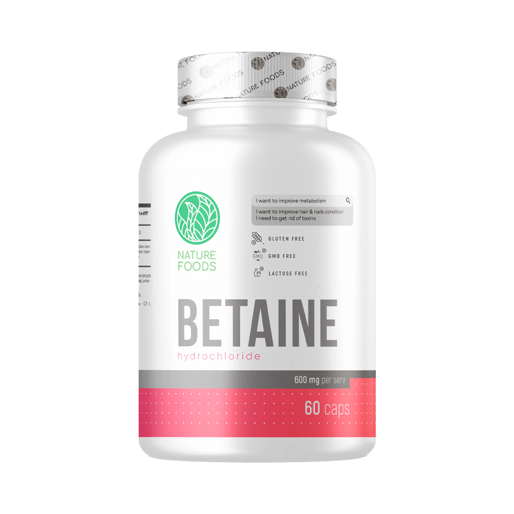 Nature Foods Betaine Hydrochloride 600 мг 60 капс