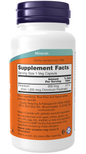 NOW Chromium Picolinate 200 мкг 100 капс