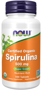 NOW Spirulina 500 mg 100 табл