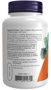 NOW Calcium Citrate 100 табл
