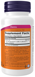 NOW MK-7 Vitamin K-2 100 mcg 120 капс