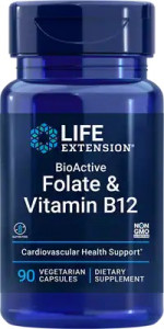 Life Extension BioActive Folate & Vitamin B-12 90 капс