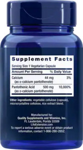 Life Extension Pantothenic Acid 500 мг 100 капс