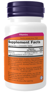 NOW Vitamin D3 1000 chewable 180 жев табл