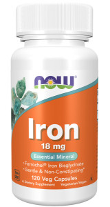 NOW Iron 18 mg ferrochel(R) 120 капс
