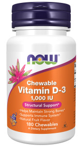 NOW Vitamin D3 1000 chewable 180 жев табл