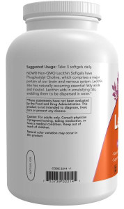 NOW Lecithin 1200 мг 400 капс