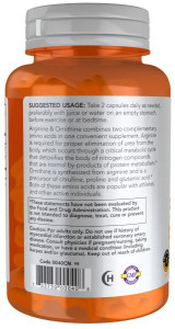 NOW Arginine & Ornithine 500/250 100 капс NOW Arginine & Ornithine 500/250 100 капс