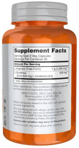 NOW Arginine & Ornithine 500/250 100 капс NOW Arginine & Ornithine 500/250 100 капс