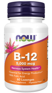 NOW B-12 5000 mcg + Folic acid 60 жев табл NOW B-12 5000 mcg + Folic acid 60 жев табл