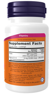 NOW B-12 5000 mcg + Folic acid 60 жев табл NOW B-12 5000 mcg + Folic acid 60 жев табл