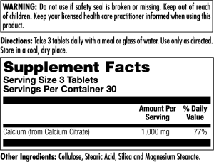 KAL Calcium Citrate 1000 mg 180 табл KAL Calcium Citrate 1000 mg 180 табл