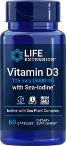 Life Extension Vitamin D3 with Sea-Iodine, 125 mcg (5000) 60 капс