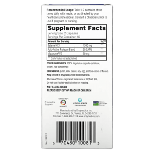 Enzymedica Betaine HCL 60 капс