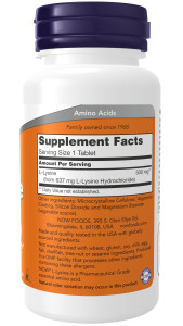NOW L-Lysine 500 mg 100 tab NOW L-Lysine 500 mg 100 tab