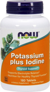 NOW Potassium Plus Iodine 180 табл