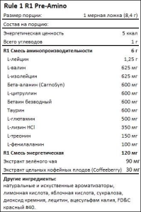 Rule1 Pre Amino 252 гр Rule1 Pre Amino 252 гр