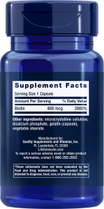 Life Extension Biotin 600 mcg 100 капс