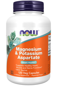 NOW Magnesium & Potassium Aspartate 120 Veg Cap