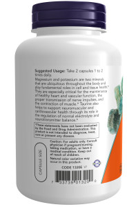 NOW Magnesium & Potassium Aspartate 120 Veg Cap