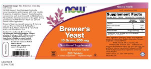 NOW Brewers Yeast 10 гр 650 мг 200 табл