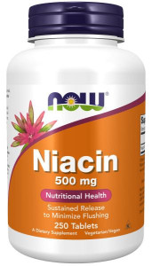 NOW Niacin 500 мг tabs 250 табл