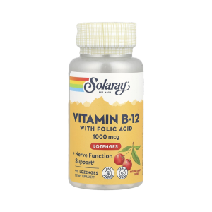 Solaray Vitamin B-12 1000 mcg with folic acid 90 леденцов