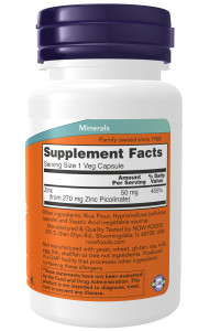 NOW Zinc Picolinate 50 мг 60 капс NOW Zinc Picolinate 50 мг 60 капс