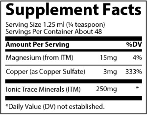 Trace Minerals Liquid Ionic Copper 3 mg 59мл