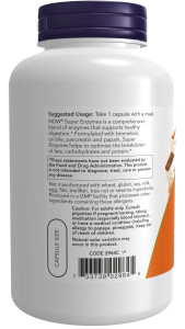 NOW Super Enzymes caps 180 капс