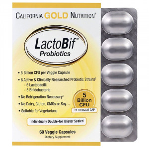 California GOLD Nutrition LactoBif 5 60 капс
