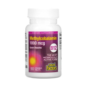 Natural Factors Метилкобаламин/Methylcobalamin 1000 мкг 90 жев табл