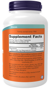 NOW Magnesium Citrate 400 mg 240 капс