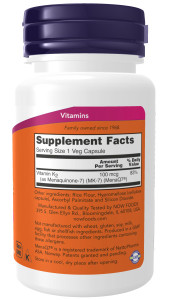 NOW MK-7 Vitamin K-2 100 мкг 60 капс