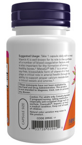 NOW MK-7 Vitamin K-2 100 мкг 60 капс