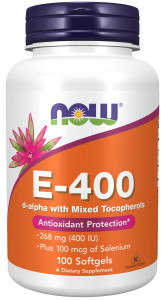 NOW E-400 DA & Mix Tocopherols 100 капс