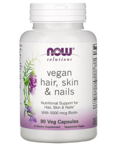 NOW Vegan Hair, Skin & Nails 90 капс