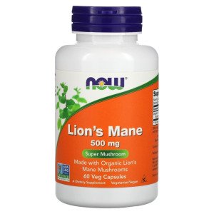 NOW Lions Mane Mushroom Org 60 капс NOW Lions Mane Mushroom Org 60 капс