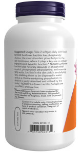 NOW Sunflower Lecithin 1200 мг 200 капс