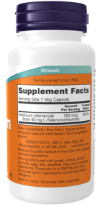 NOW Selenium 200 мкг 180 капс