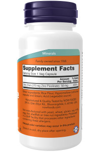 NOW Zinc Picolinate 50 мг 120 капс NOW Zinc Picolinate 50 мг 120 капс