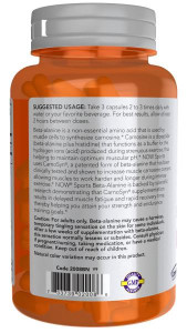 NOW Beta Alanine 750 мг 120 капс NOW Beta Alanine 750 мг 120 капс