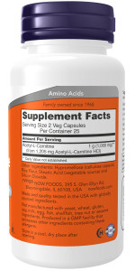NOW Acetyl-L-Сarnitine 500 мг 50 капс NOW Acetyl-L-Сarnitine 500 мг 50 капс