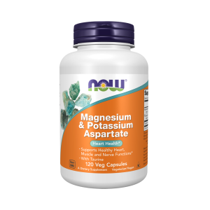 NOW Magnesium & Potassium Aspartate 120 Veg Cap