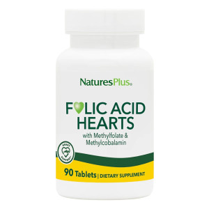 Natures Plus Folic Acid Hearts Tablets 90 табл Natures Plus Folic Acid Hearts Tablets 90 табл