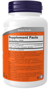 NOW L - Carnitine Tartrate 1000 мг 50 табл NOW L - Carnitine Tartrate 1000 мг 50 табл