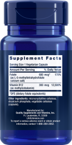 Life Extension BioActive Folate & Vitamin B-12 90 капс