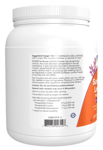 NOW Sunflower Lecithin Powder 1lb 454 гр