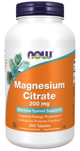 NOW Magnesium Citrate 200 мг 250 табл